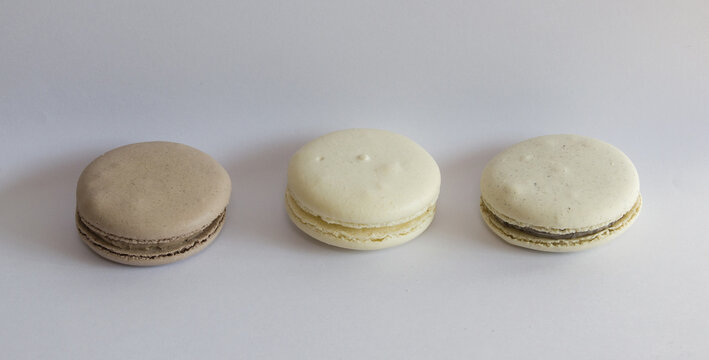 Sweet macarons isolated on white background