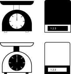 A black and white weighing machine icon photo