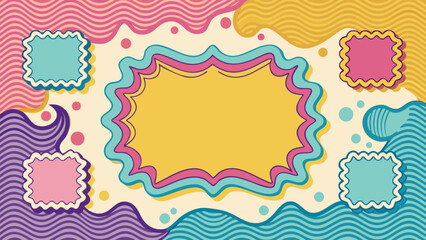 Clean wavy corrugated frame in black and white, perfect for modern graphic design projects and abstract backgrounds.