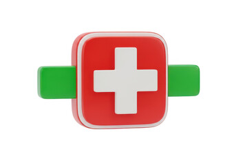 Obraz premium Medical emergency plus sign icon isolated on transparent background