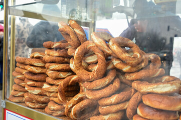 variety of Turkish traditional lokum sweet delight with Turkish coffee in cups, tea in tulip glass and fresh fruits