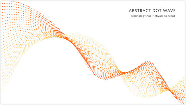 Abstract orange and yellow dot wave vector, dynamic energy particle background.
