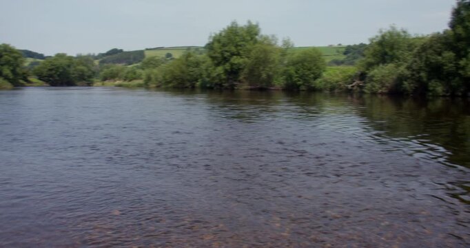 Panning Shot of the river Lune at Brookhouse