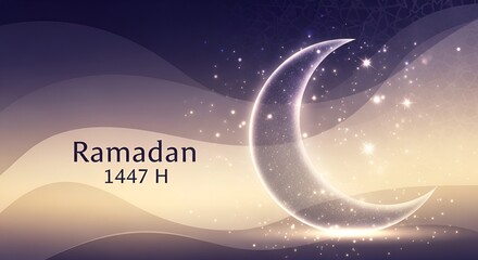 Ramadan Kareem crescent moon background, islamic holiday