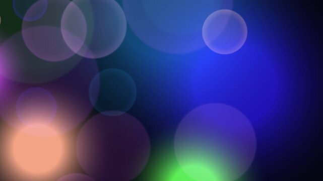 A vibrant video showcasing colorful bokeh lights in a dark background