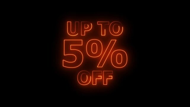 Neon 5 percent off sale discount. Up to 5 off neon light sign.