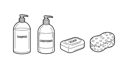 Shampoo, Conditioner, Soap, and Sponge: Essential Bathroom Hygiene Products