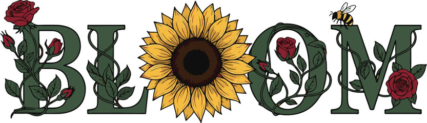Floral Bloom Text Art