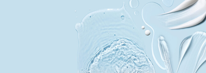 cosmetic cream smears, smooth and shiny texture, water texture ripple wave clean transparent water...