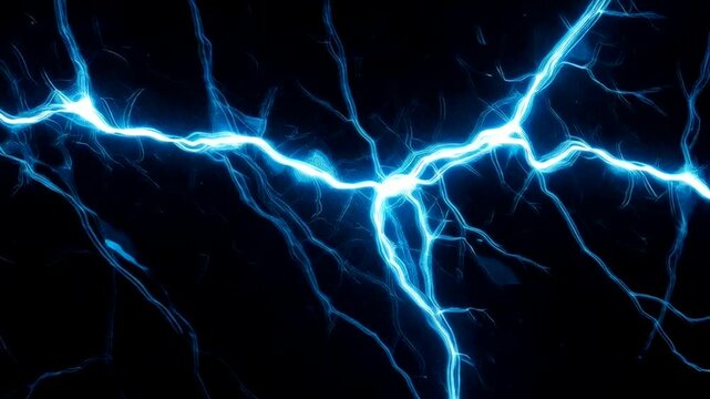 Electric Lightning Bolt on Dark Background.