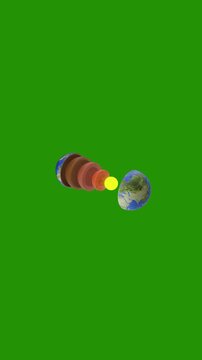 Earth animation showing layer structure. Full HD. 4K