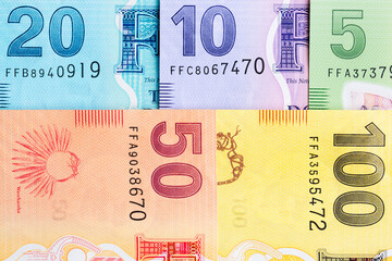 Closeup of Fijan Dollar a business background