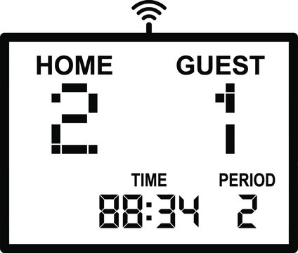 Digital scoreboard font for football match display vector