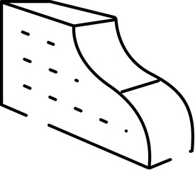 Crown molding profile representing an architectural interior design and construction element, illustrating decorative detail for walls and ceilings in residential and commercial spaces © vectorwin