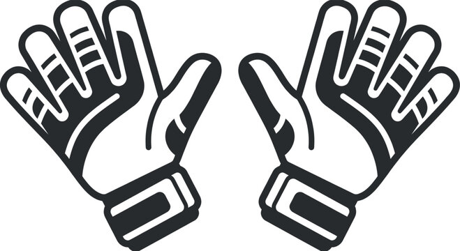 Goalkeeper gloves icon for soccer sports equipment
