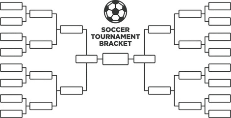 Soccer tournament bracket template for sports competition layout