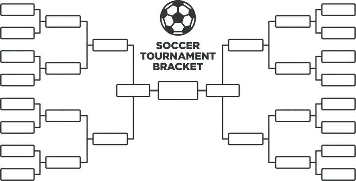 Soccer tournament bracket template for sports competition layout