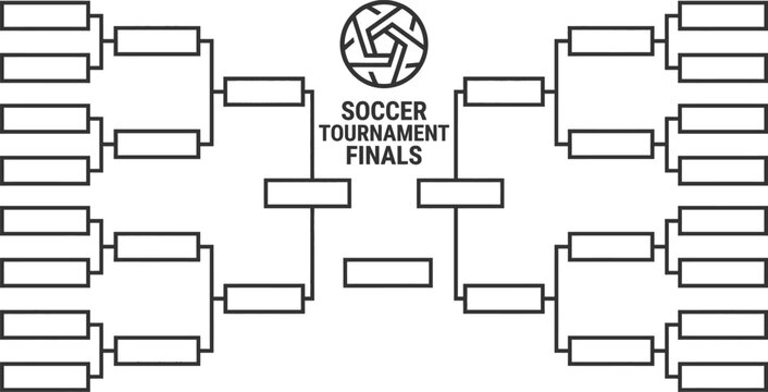 Soccer tournament bracket template for sports competition layout