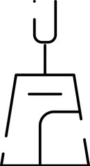 Obraz premium Abstract bell line art depicting a simple geometric pictogram, symbolizing sound, alert, notification, or service in a modern and clean black and white design