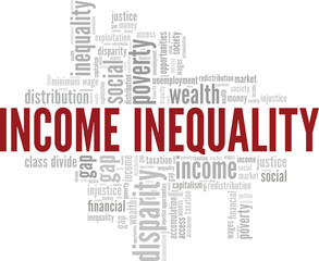 Obraz premium Income Inequality word cloud conceptual design isolated on white background.