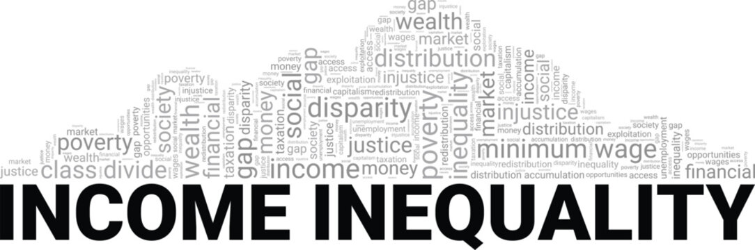 Income Inequality word cloud conceptual design isolated on white background.