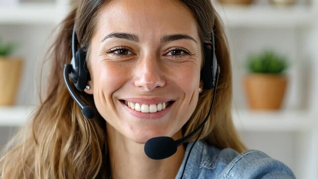 Friendly customer support agent engaging with clients in modern office environment