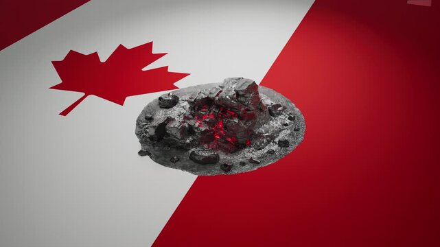 Canada Mining Industry, Critical Rare Earth Elements with Red Glow