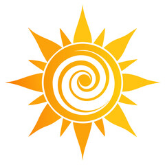 Fototapeta premium A yellow sun with a spiral in the center
