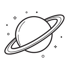 A drawing of a planet with a ring in space © Nikil