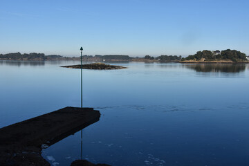 Paysage hivernal golf du Morbihan, Bretagne. France 