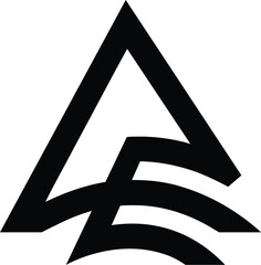 Letter AE minimalist logo design