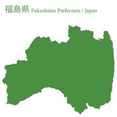 イラスト素材：日本地図　福島県ベクターイラストマップ	
