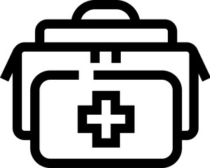 Obraz premium First aid kit icon illustrating health support, immediate response, and essential medical care, signifying emergency preparedness and healthcare services