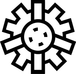 Obraz premium Gear icon with a clear outline, symbolizing configuration, engineering, automation, and industrial processes, ideal for technical concepts and web interfaces