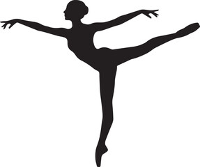 Dynamic Ballet Dance Silhouettes Graceful Pirouette Pose © Amimulislam