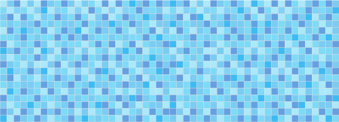 Blue bottom pool tile, mosaic square background. Ceramic tile. Wall bricks abstract texture. Floor bathroom light blue pastel color. mosaic tile floor of swimming pool.