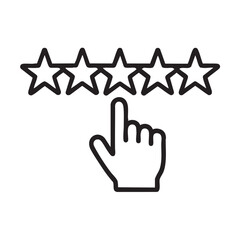 Obraz premium Five Star Rating Icon - Minimalist Customer Feedback and Review Line Art Vector