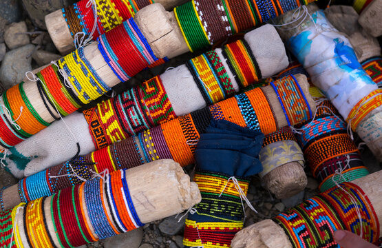 Panama, San Blas Islands, Mamitupu, Kuna Indian Bracelets