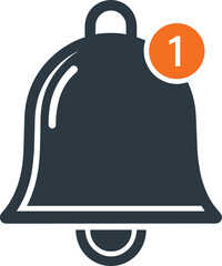 Obraz premium Notification bell icon with alert badge, digital interface symbol, new message update design, modern vector illustration for user interface graphics