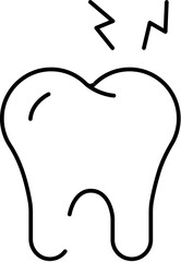 Obraz premium Tooth icon symbolizing a painful tooth or dental sensitivity with lightning bolt graphic, representing an oral health issue or needing a dentist visit