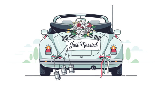 Just Married Car Cans Images – Browse 751 Stock Photos, Vectors