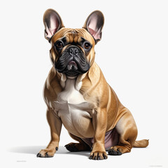 Fawn French Bulldog Sitting and Looking Directly at Camera