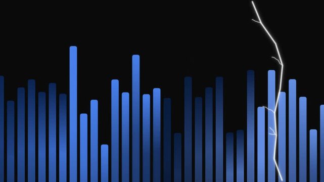 Blue Bars Graph with White Line.