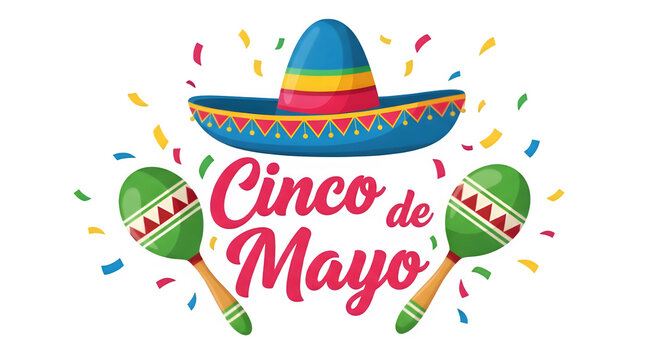 Vibrant cinco de mayo celebration graphic isolated on transparent background