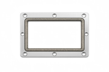 Industrial metallic frame with rope details on grayscale background