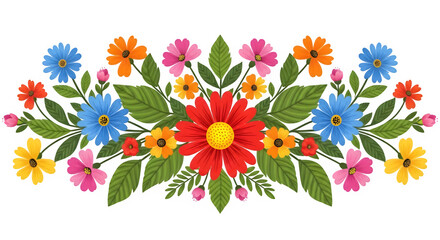 Vibrant floral arrangement isolated on transparent background