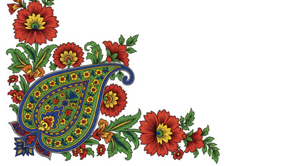 Vibrant floral design isolated on transparent background with colorful flowers