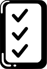 Mobile Task Checklist Application Productivity Silhouette Vector Icon