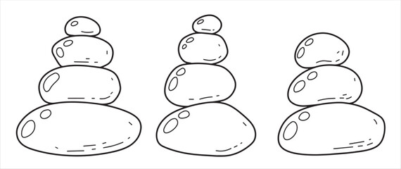 group of stone rock pyramid and balance with stability  © Uozj