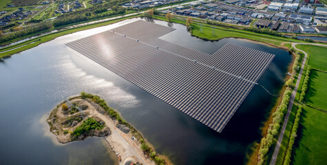 Aerial View Largescale Floating Photovoltaic
